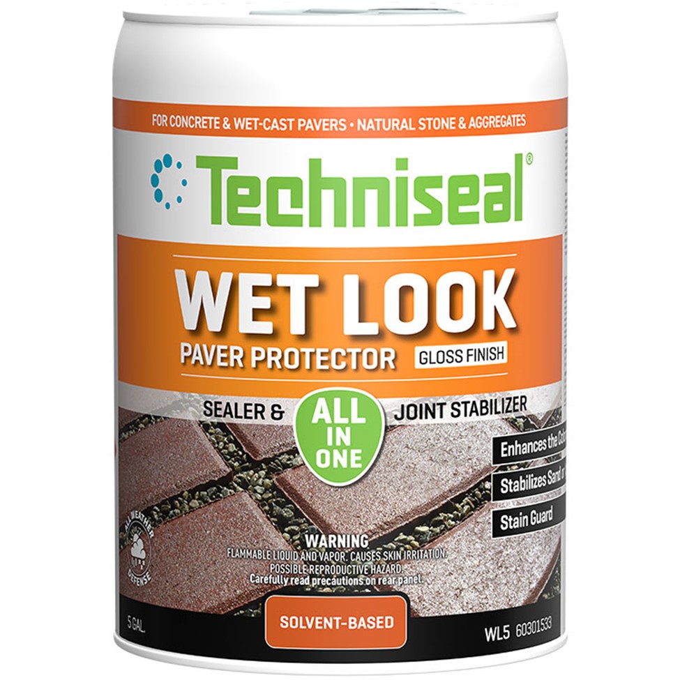 Techniseal - WL5 Wet look Paver Protector Joint Stabilizer (Gloss Finish, Solvent Based) (5 Gallon)